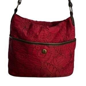 Vintage Red and Brown Embroidered‎ Purse